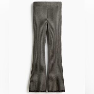 Gray metallic rib knit Pants